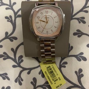 Fossil Refurbished silver and rose gold watch